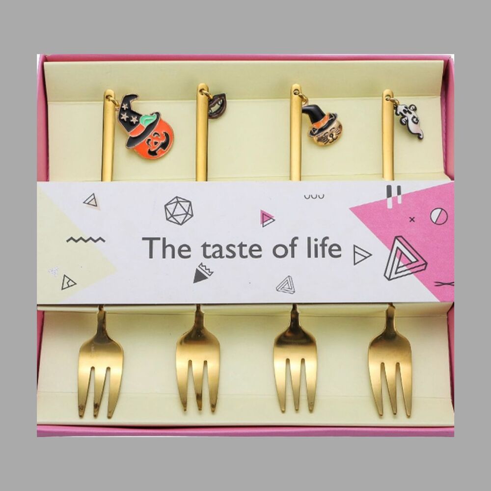 Set de Tenedores Dorados Halloween 4xunidades